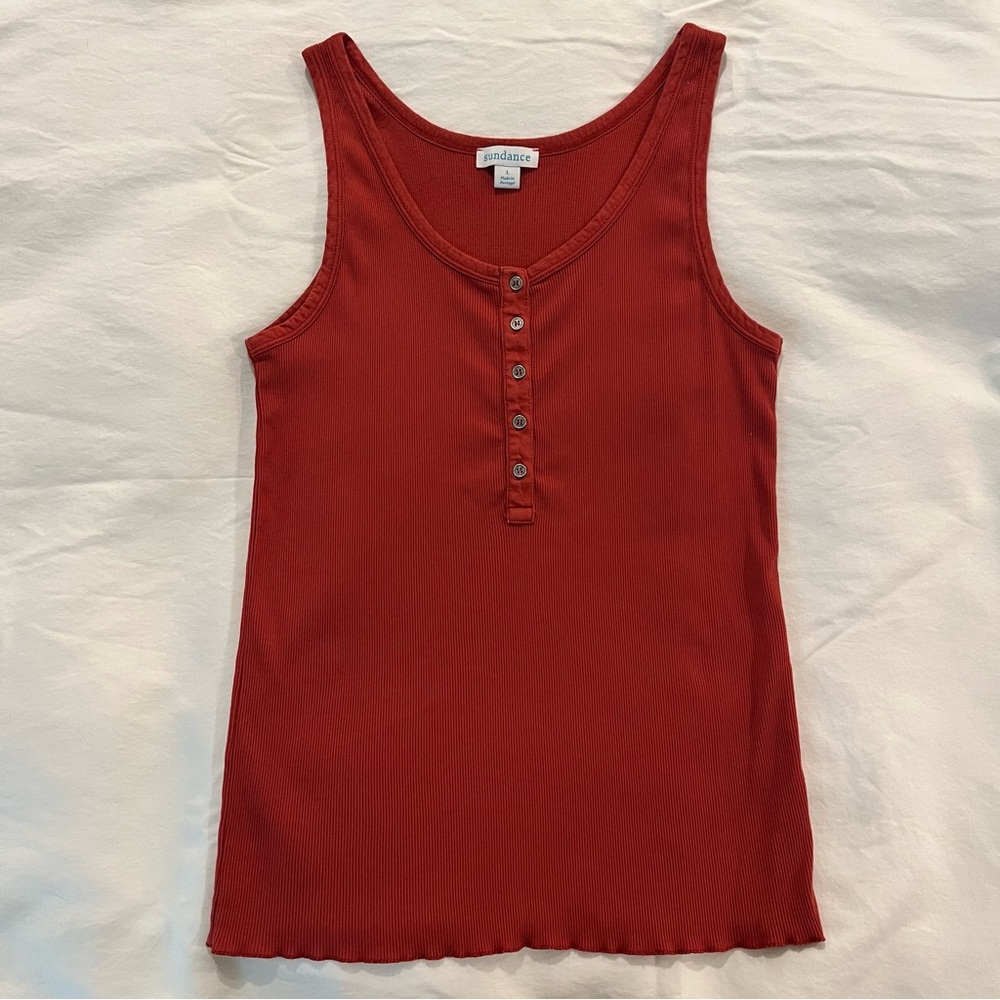 Sundance Women’s Burnt Orange Buttoned Tank Top Size L